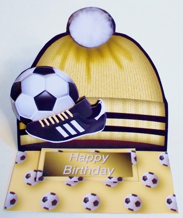Football Hat Easel Card Mini Kit - Yellow by Pam Stubley