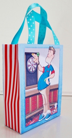 Darts Dude Blue Mini Gift Bag by Pam Stubley
