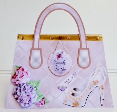 Floral Silk Handbag Shaped Card Mini Kit by Pam Stubley