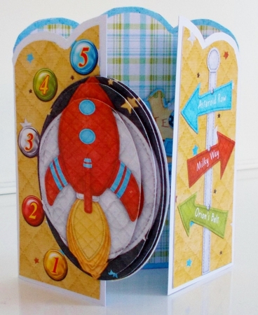 Blast Off Scalloped Edge Gate Fold Card & Envelope Kit by Pam Stubley
