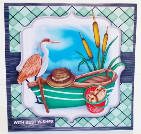 7x7 Quick Card Gone Fishing by Pam Stubley