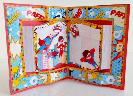 Super Hero Birthday Pop Out Book Card and Envelope Kit. by Pam Stubley