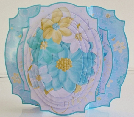 Pretty Floral Double Pop Out Pyramage Card Kit with Envelope & Various Sentiments by Pam Stubley