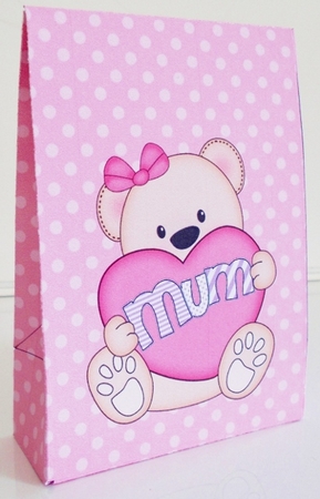 3D Mothers Day Gift Bag Mini Kit - Cute Little Teddy Bear by Pam Stubley