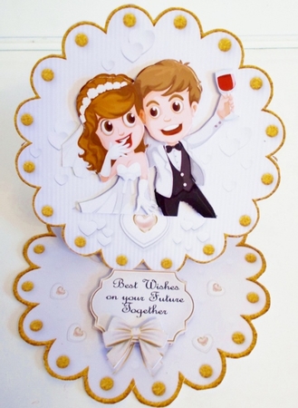 Its Your Wedding Day Scalloped Easel Card by Pam Stubley