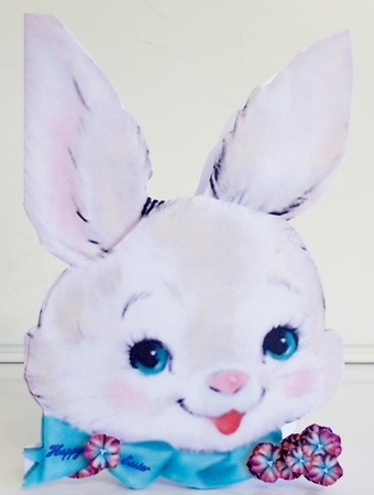 Easter Bunny Shaped Card with decoupage by Pam Stubley
