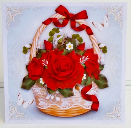 Basket with Red Roses Mini Kit by Pam Stubley