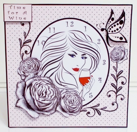 Time For A Wine - Decoupage by Pam Stubley