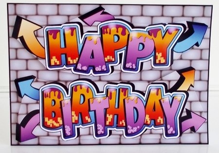 Graffiti BIRTHDAY landscape by Pam Stubley