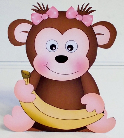 3D Cute Animal Treat Box Gift Set Mini Kit -  Cute Little Monkey Bubbles by Pam Stubley