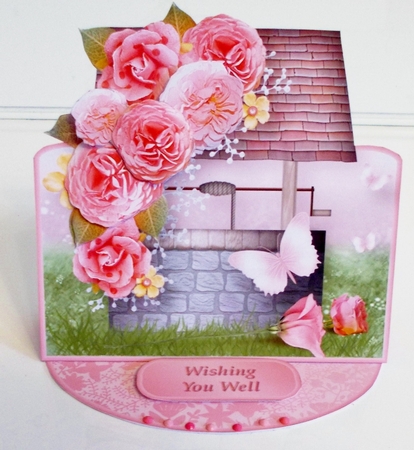Pink Cluster - Wishing Well Easel Card Mini Kit by Pam Stubley