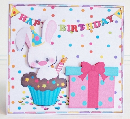 BIRTHDAY BUNNIES - TWIST AND POP CARD KIT by Pam Stubley