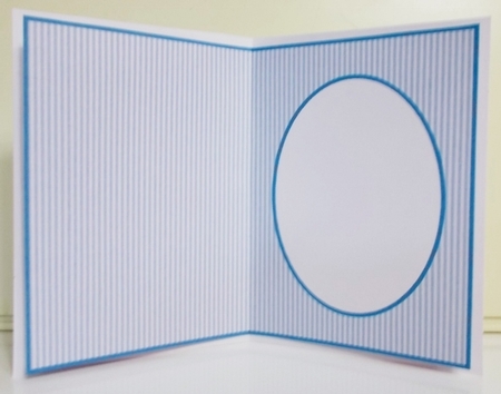 Blue And White Stripe Insert, With Border by Pam Stubley