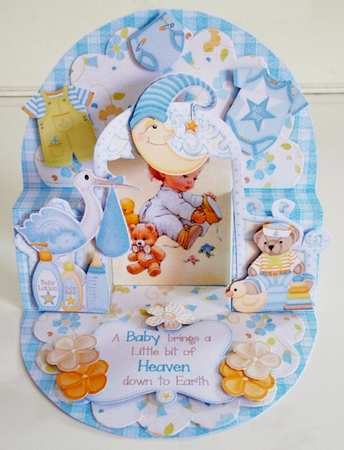 Sweet Baby Boy Pop-up Arch Card & Box Envelope by Pam Stubley
