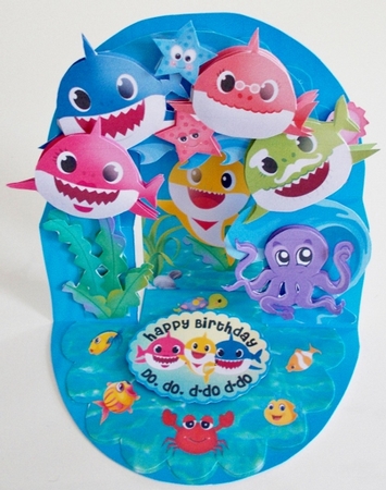 Baby Shark Pop-up Arch Card & Box Envelope by Pam Stubley