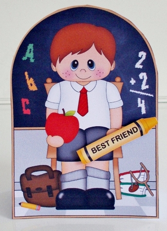 3D Shaped Card Kit - Cute Little Schoolboy by Pam Stubley