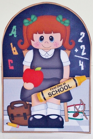 3D Shaped Card Kit - Cute Little Schoolgirl by Pam Stubley