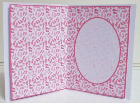 Shades Of Pink And White Footprints Insert, With Border by Pam Stubley