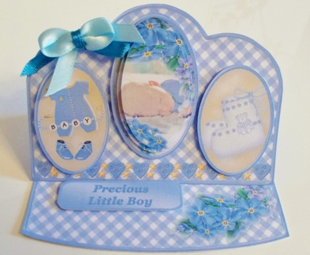 Little Baby Boy - Triple Oval Easel Card Mini Kit by Pam Stubley