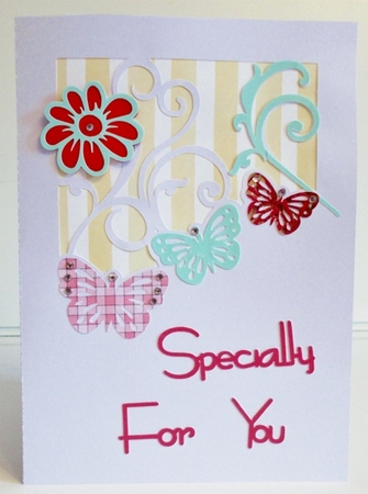 Three Butterflies Card by Pam Stubley