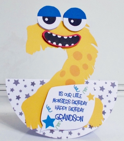 Little monster - age 2 rocker card by Pam Stubley