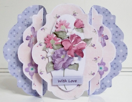 Fancy Floral Double Pop Out Decoupage Card Kit with Envelope  by Pam Stubley