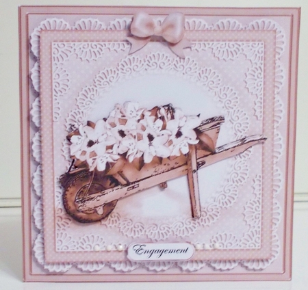 8 x 8 Flower Filled Wheelbarrow Kit with 3d Decoupage by Pam Stubley