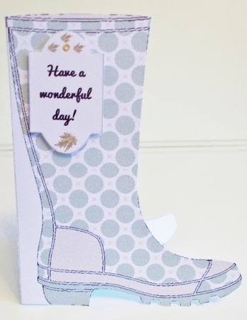 WELLIES - GREEN DOTS by Pam Stubley