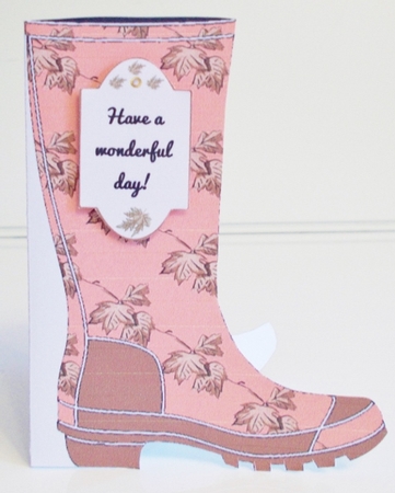 WELLIES - PEACH LEAVES by Pam Stubley