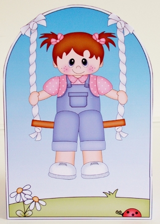 3D Shaped Card  Kit - Swinging High - Toddler Girl by Pam Stubley