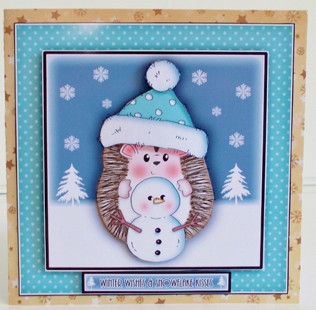 Hedgy With Snowman Blue Mini Kit by Pam Stubley