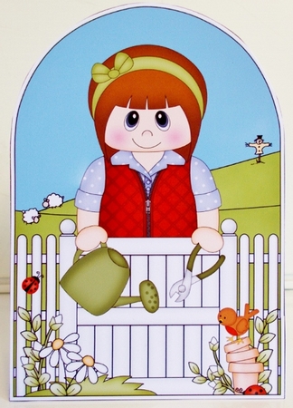 3D Shaped Card  Kit - In the Garden - Young Lady by Pam Stubley