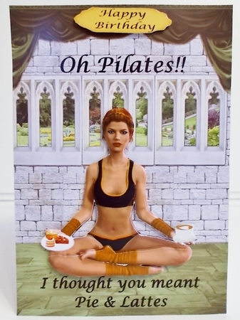 Pilates card - funny by Pam Stubley