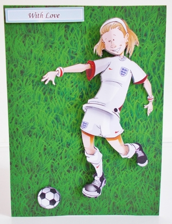 White and Red Football Girl Decoupage Sheet by Pam Stubley