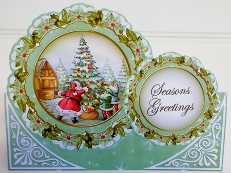 Christmas Santa Seasons Greetings Double Lace Doily Mini Kit by Pam Stubley