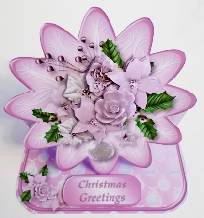 Christmas Posy - Shaped Easel Card Mini Kit by Pam Stubley