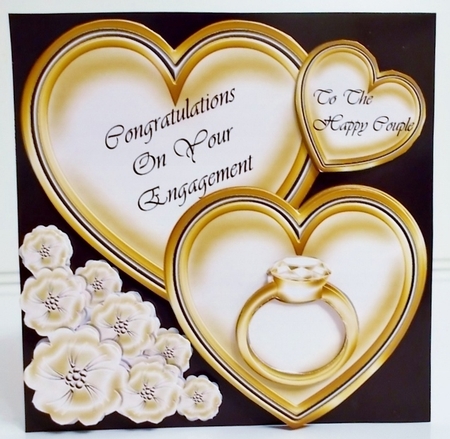 Engagement - Entwined Gold Hearts by Pam Stubley