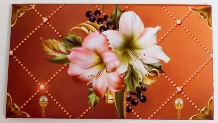 Festive Amaryllis gift money wallet by Pam Stubley