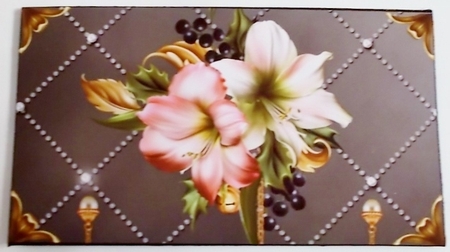 Festive Amaryllis grey gift money wallet by Pam Stubley