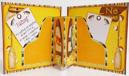Gone Fishing 7x7 Accordion Duo Pocket Card Kit by Pam Stubley