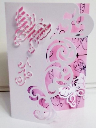 Flourish Edge Card with Butterfly by Pam Stubley
