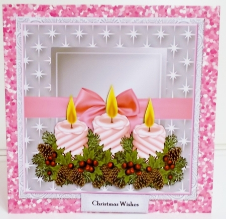 4 Christmas candles Quick Cards Kit by Pam Stubley
