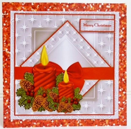 4 Christmas candles Quick Cards Kit by Pam Stubley