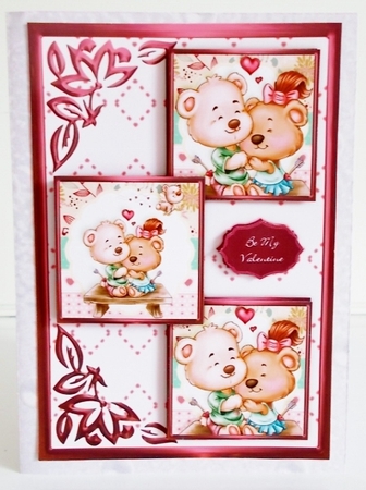 Bear Hugs Three Square Quick Card by Pam Stubley