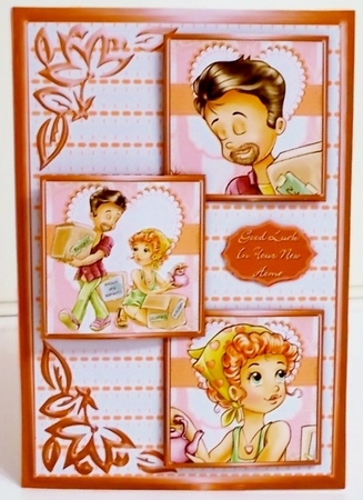Moving In Together Three Square Quick Card by Pam Stubley