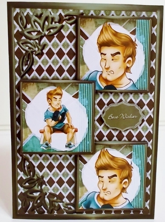 Workout Time Three Square Quick Card by Pam Stubley