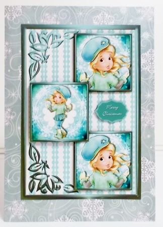 Snowball Fight Three Square Quick Card by Pam Stubley