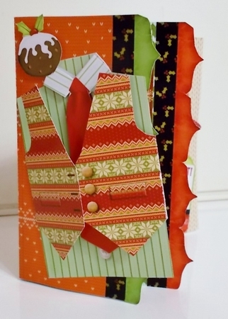 Knitmas Sweater 7x7 Double Fronted Card Kit by Pam Stubley
