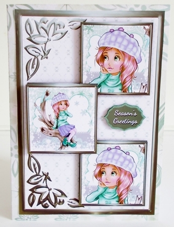 Snowflakes Three Square Quick Card by Pam Stubley