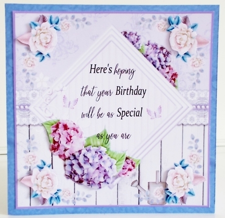 Hydrangea Flower Birthday Decoupage Mini Kit 1 by Pam Stubley